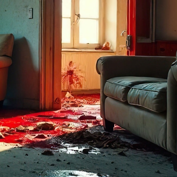 Blut am Leichenfundort